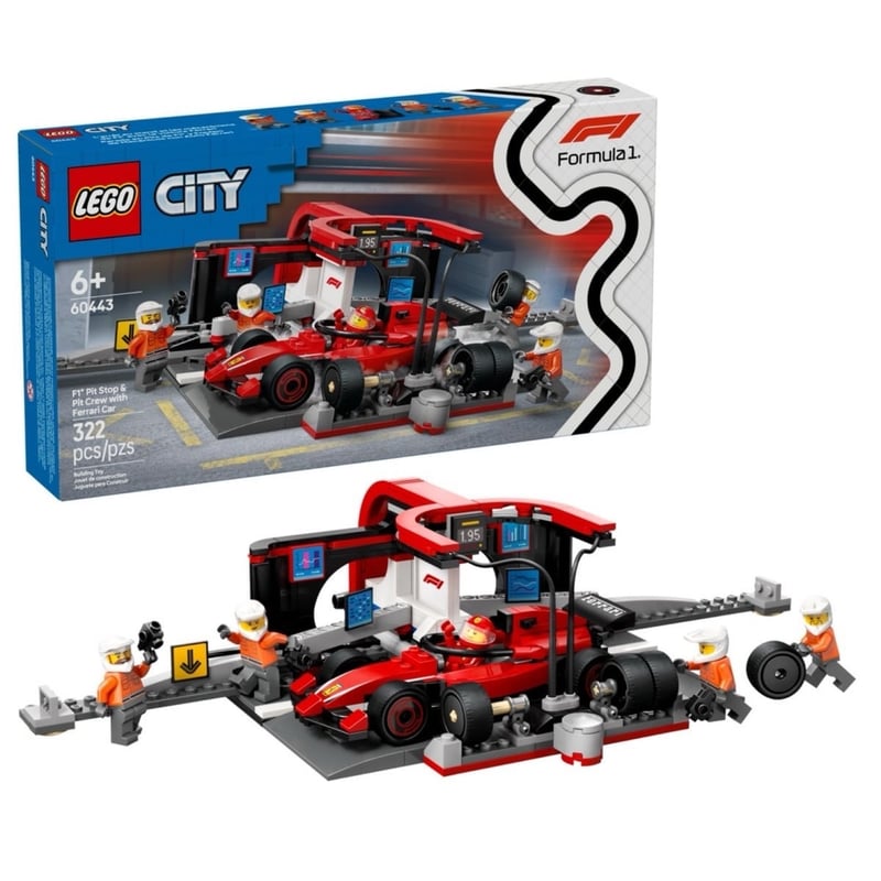 F1 維修站、維修人員和 Ferrari 汽車 F1® Pit Stop & Pit Crew with Ferrari Car